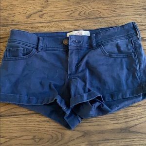 Hollister navy blue jean shorts